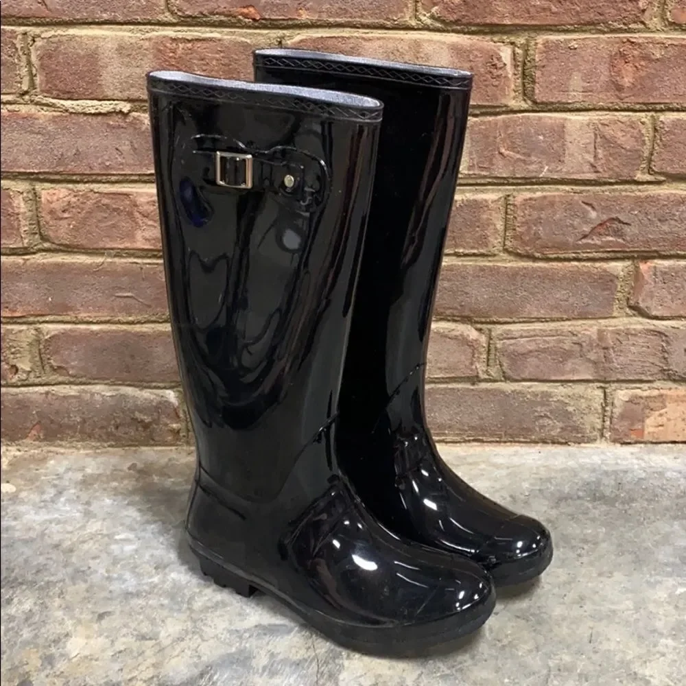 Bamboo Padinton Black Tall Rain Boot NEW